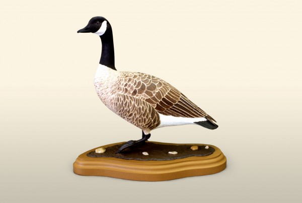 Canada Goose bird wood carving by Feathercarver David Patrick-Brown